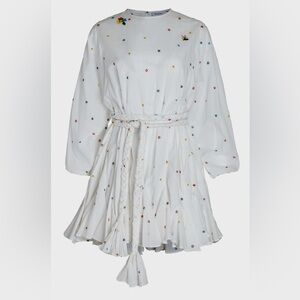 Rhode Ella dress multi flower embroidery. Size S